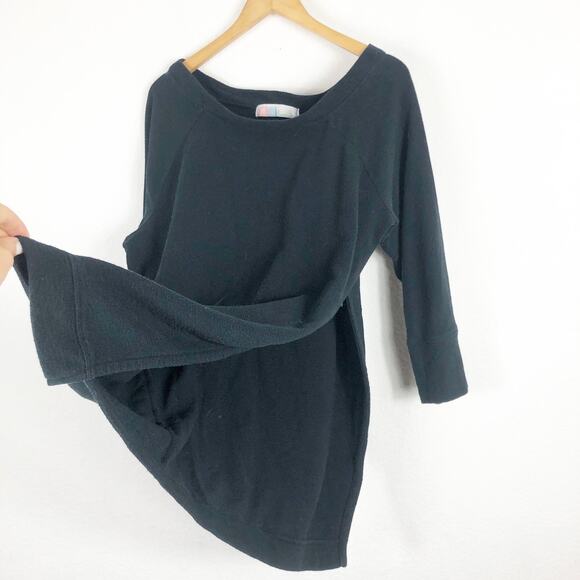 Free People Beach Mercer Textured Side Vent Tunic Top Large Black Loungewear - Picture 11 of 13